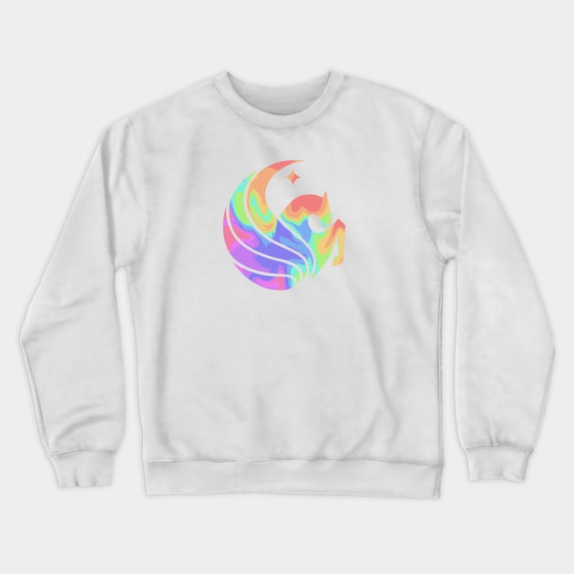 UCF Pastel Rainbow Marble Logo Crewneck Sweatshirt by Rpadnis